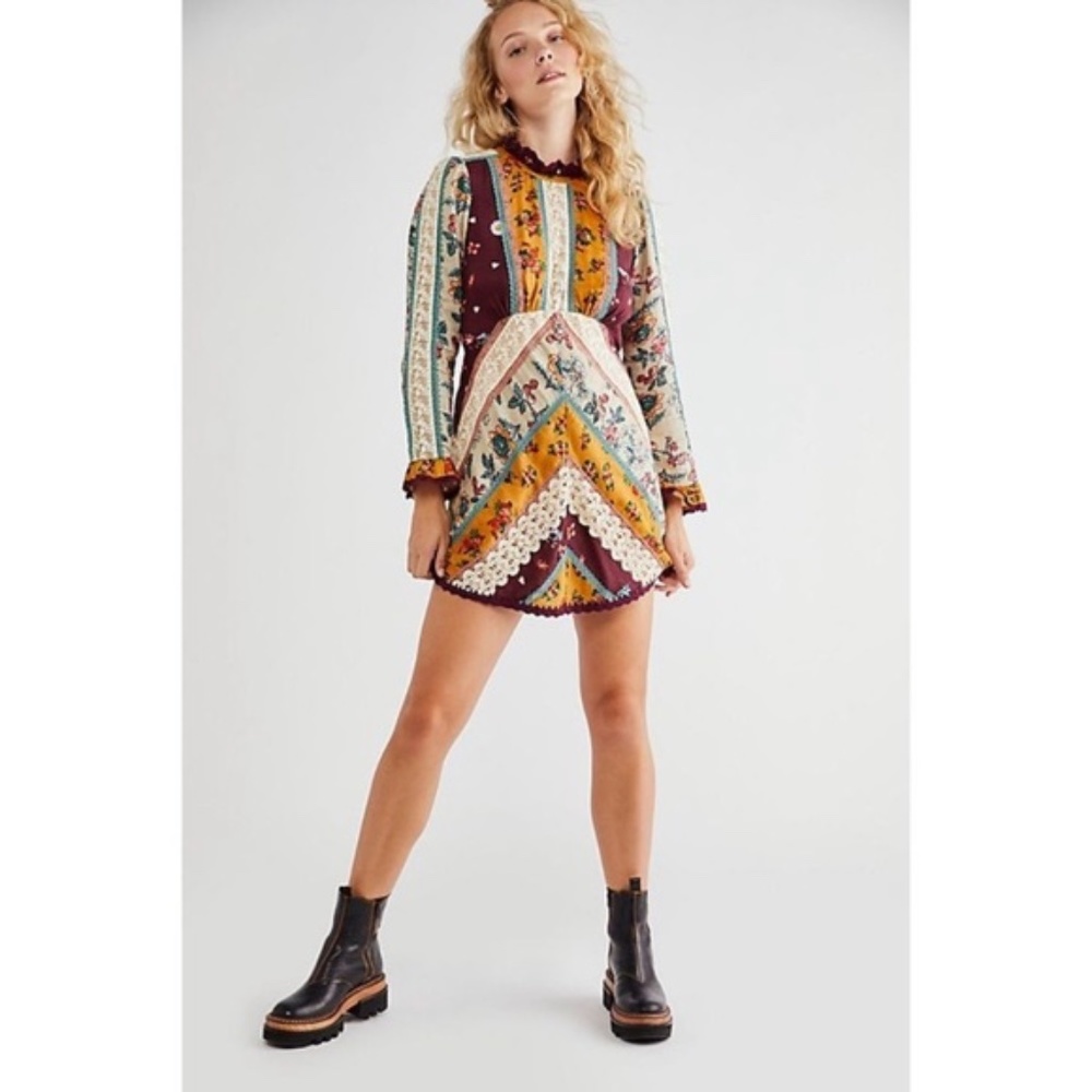 Free People Fall To Pieces Mini Dress